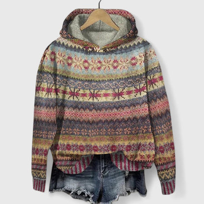 Sweatshirt in Braun und Blau
