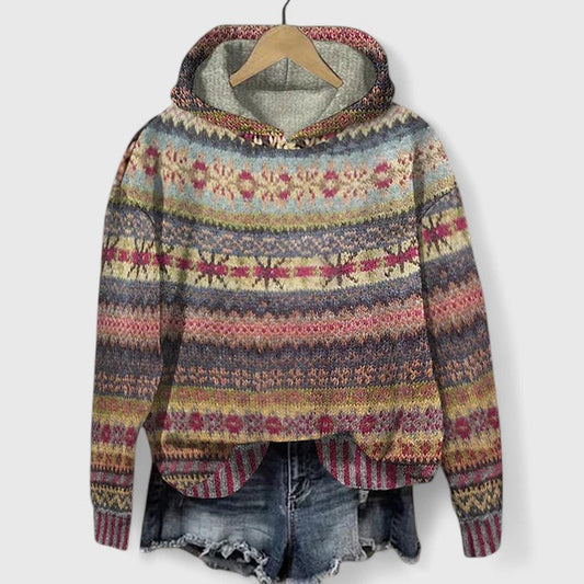 Sweatshirt in Braun und Blau