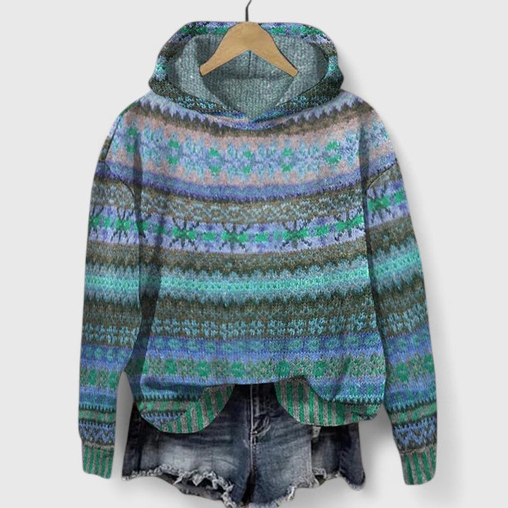 Sweatshirt in Braun und Blau - Ansicht 3