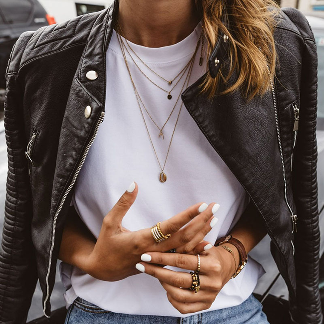Jacke aus Lederoptik in langer Form