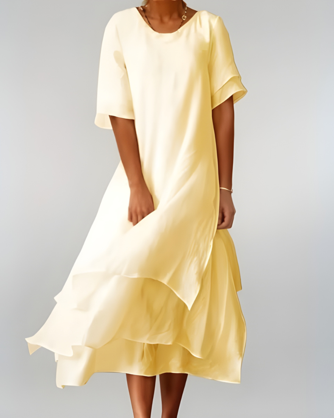 Maxikleid in Rosa und Blau und Gelb - Ansicht 7