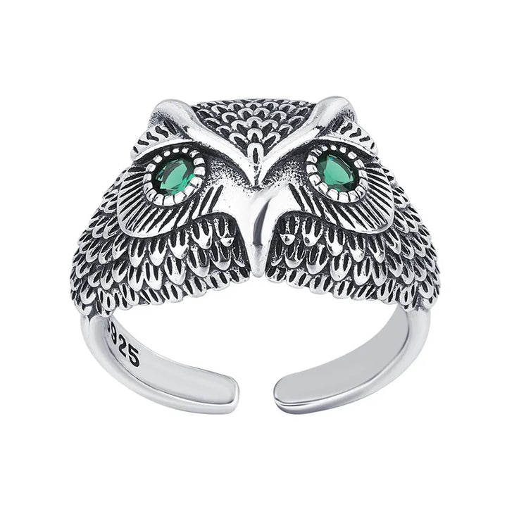Eulen Ring in Sterlingsilber