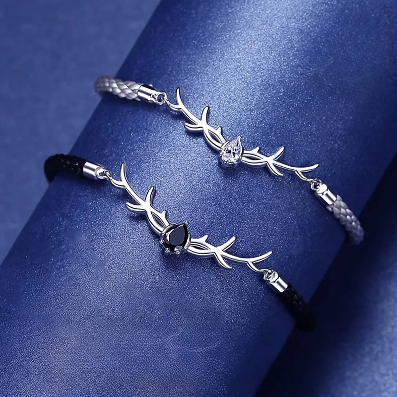 Geweih Herz Armband mit Zirkonia