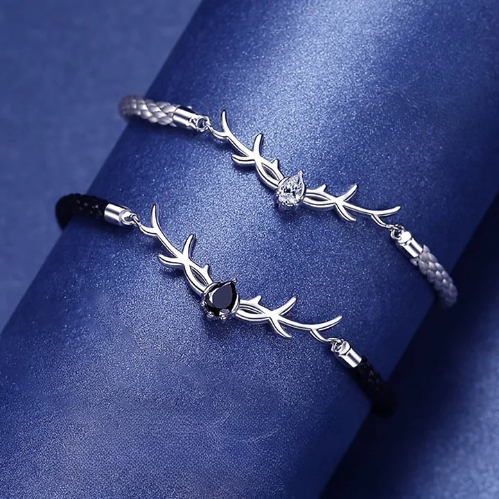Geweih Herz Armband mit Zirkonia