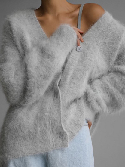 Strickjacke in Beige und Hellgrau - Ansicht 3