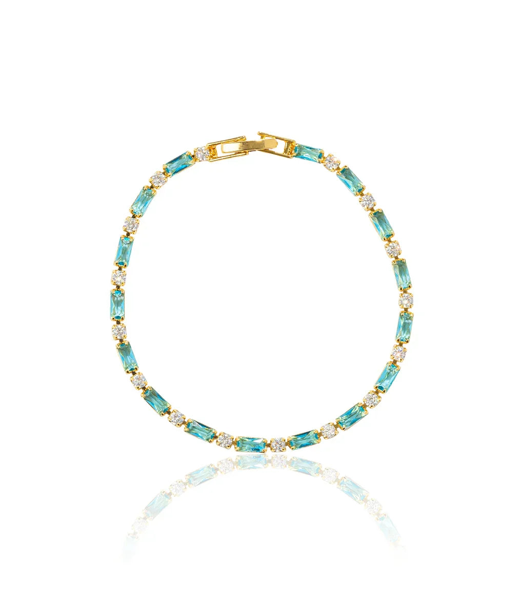 Armband mit natürlichem Türkisstein | Gold