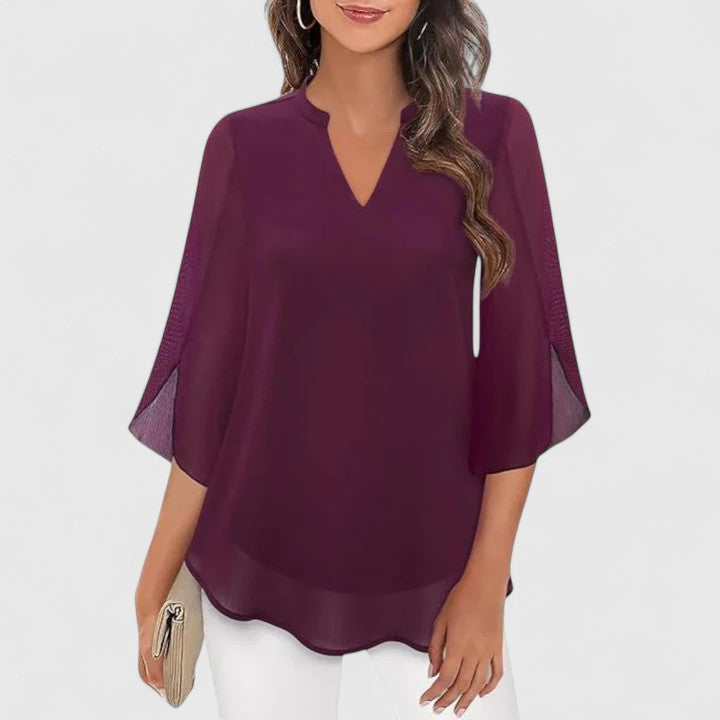 Bluse in Schwarz und Bordeaux - Ansicht 7