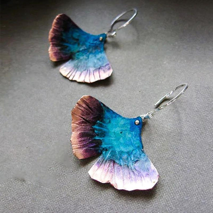 Blaue Schmetterling Boho Ohrringe in Sterling Silber