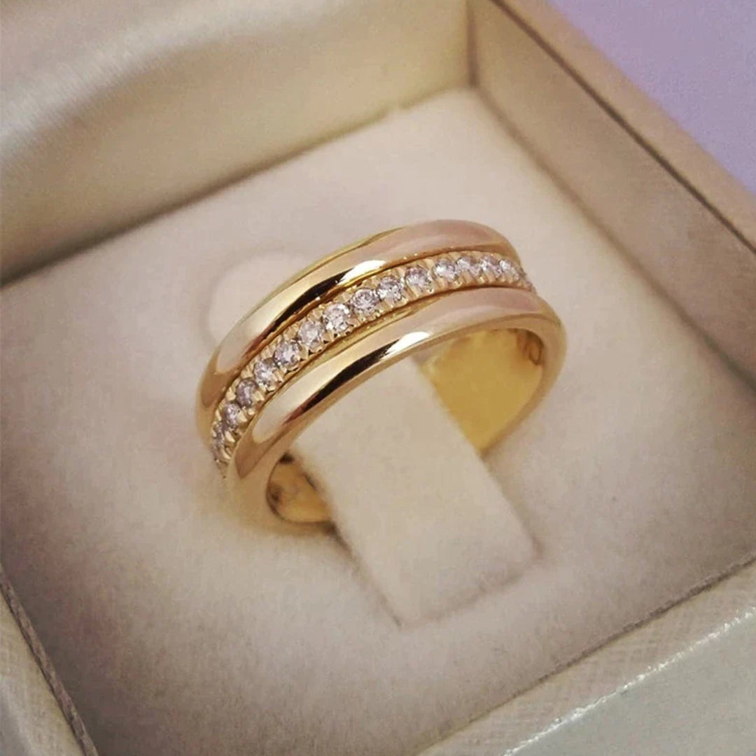 Vintage-Doppelring mit Zirkonia-Einfügungen