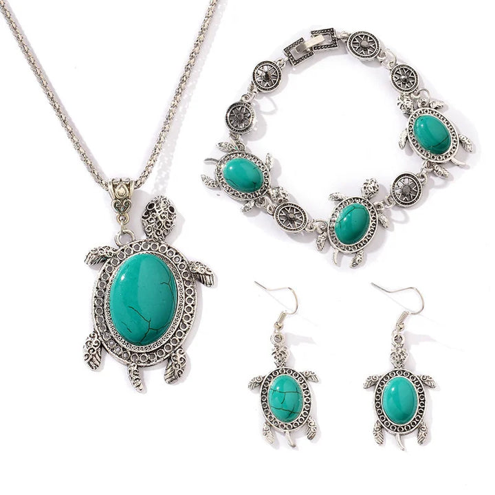 Türkis Schildkröte Schmuckset