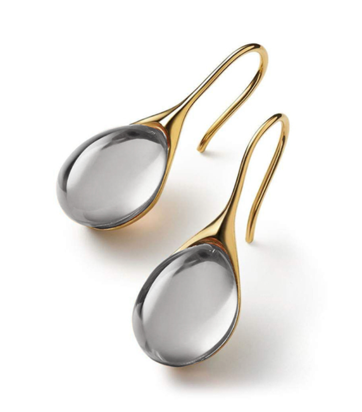 Kristall Tropfen Ohrringe in Gold und Silber