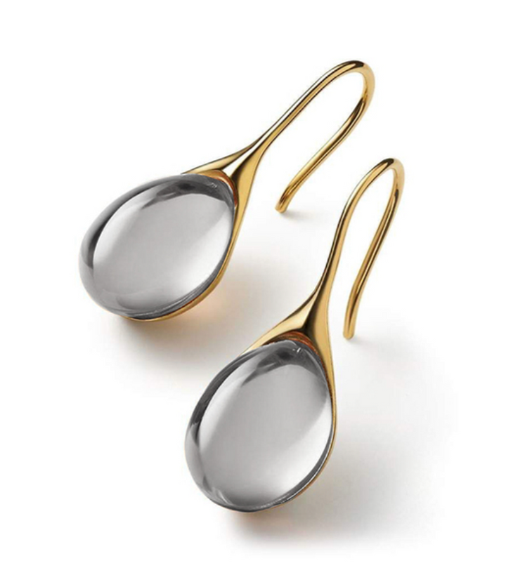 Kristall Tropfen Ohrringe in Gold und Silber