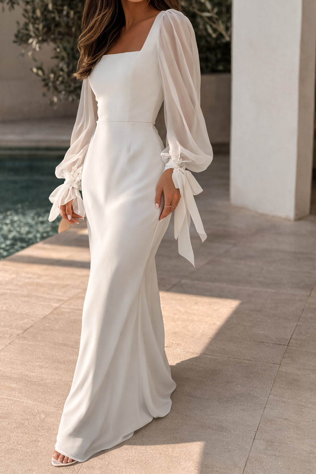 Maxikleid mit Karree-Ausschnitt - Ansicht 2