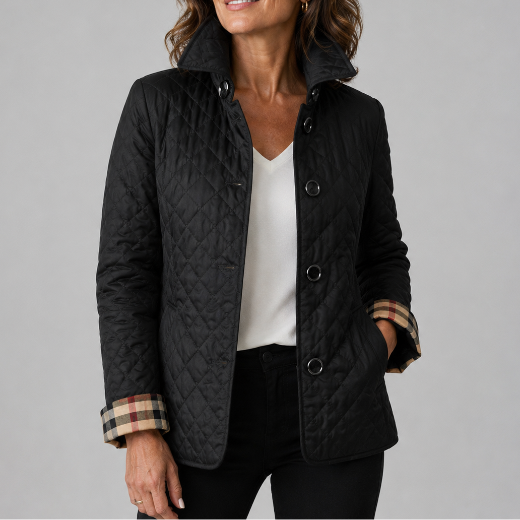Steppjacke mit Steppung in Khaki - Ansicht 3
