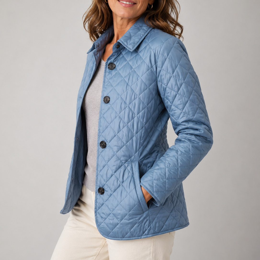 Steppjacke mit Steppung in Khaki - Ansicht 4