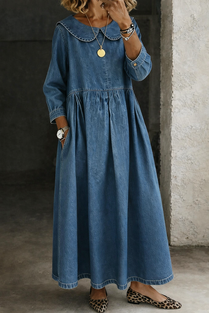 Kleid aus Denim in Blau