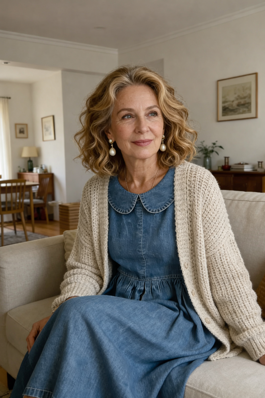 Kleid aus Denim in Blau - Ansicht 7