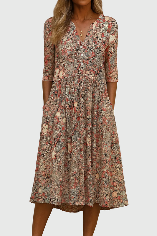 Midikleid mit V-Ausschnitt