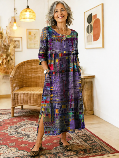 Kleid aus Denim mit Patchwork - Ansicht 3