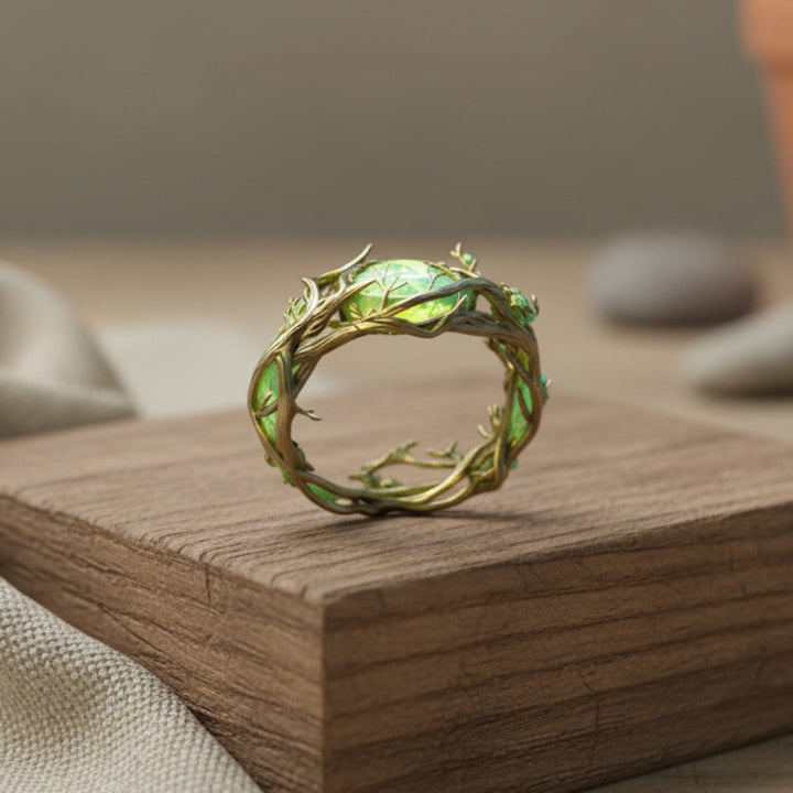 Grüner Opal Natur Ring