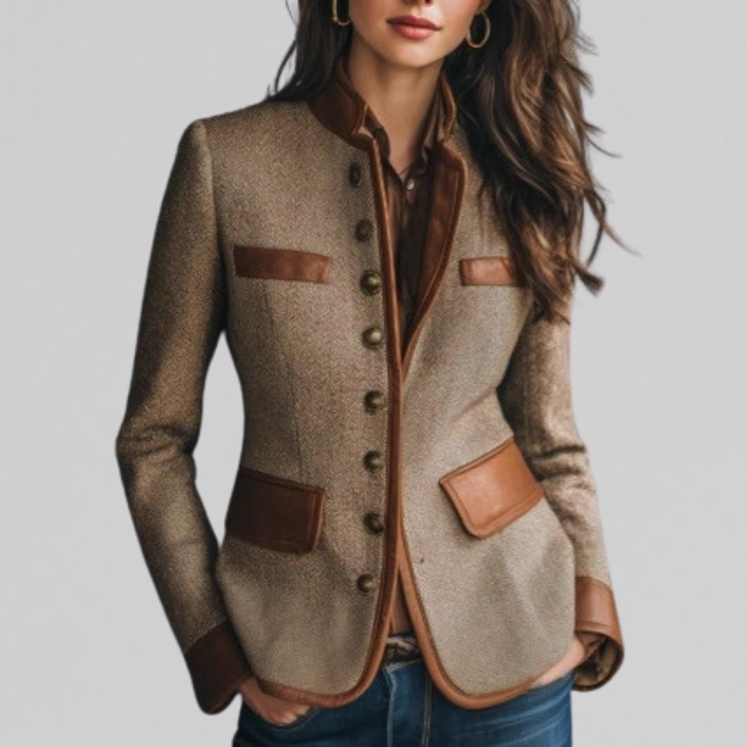 Jacke aus Tweed in Braun