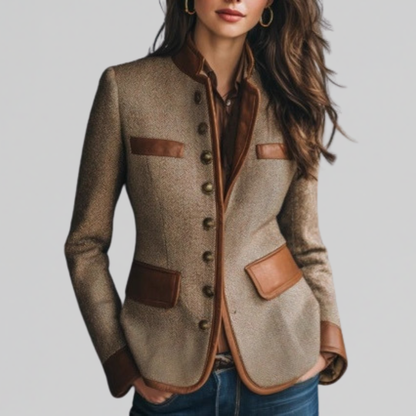 Jacke aus Tweed in Braun