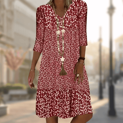 Kleid in Blau und Rot - Ansicht 2
