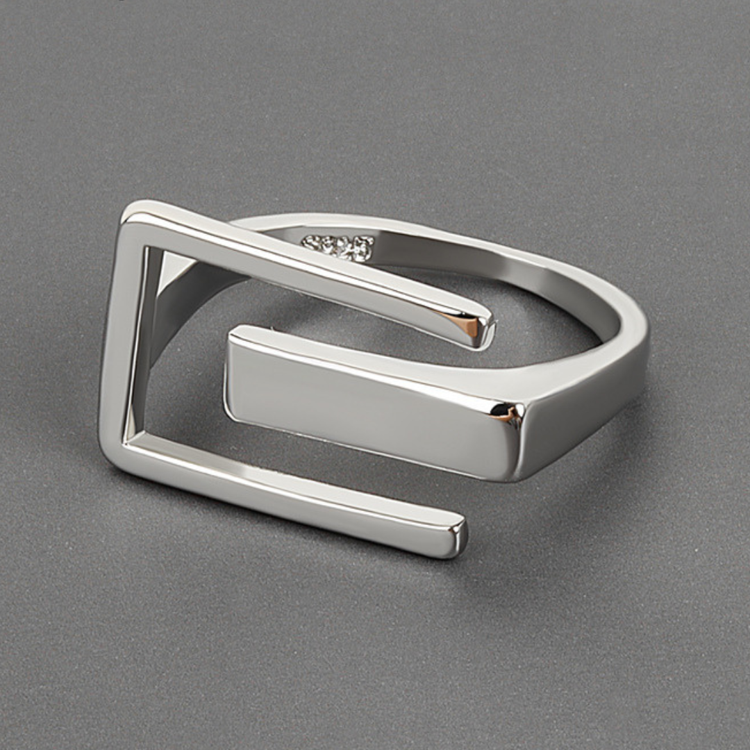 Modernistischer verstellbarer Ring aus 925er Silber