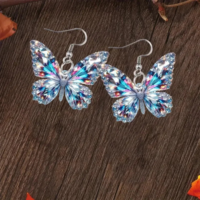 Funkelnde Schmetterling Statement Ohrringe