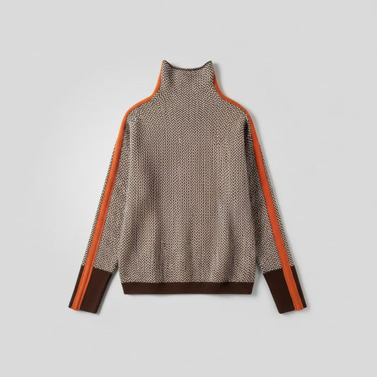 Rollkragenpullover aus Baumwolle mit Rollkragen und Streifenmuster - Ansicht 2
