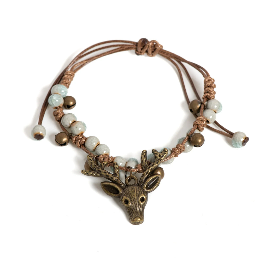 Handgefertigtes Keramik Rehkitz Charm Armband