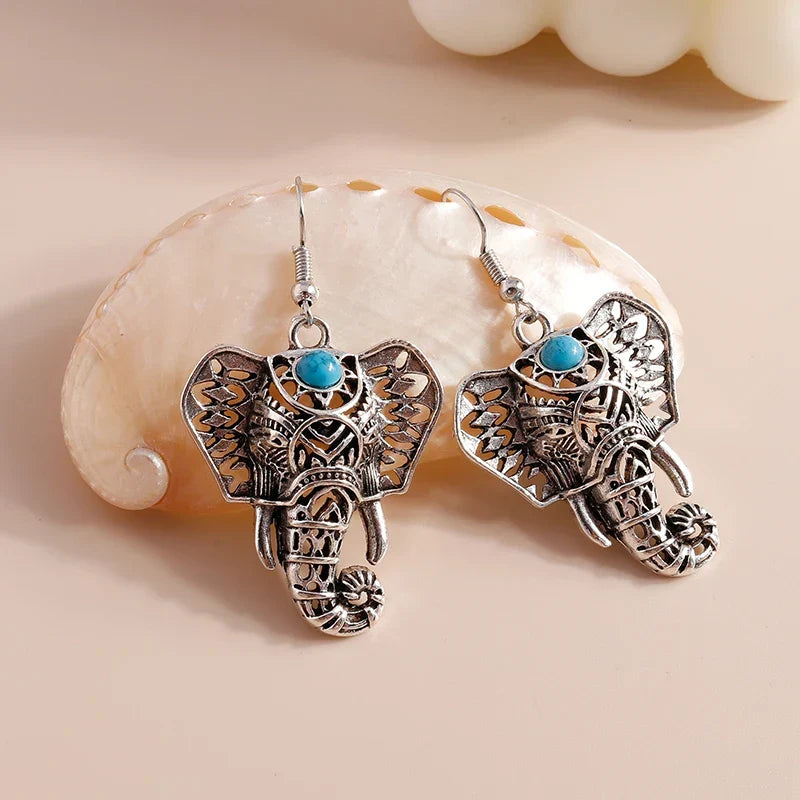 Vintage Elefant Ohrringe in Silber Böhmen