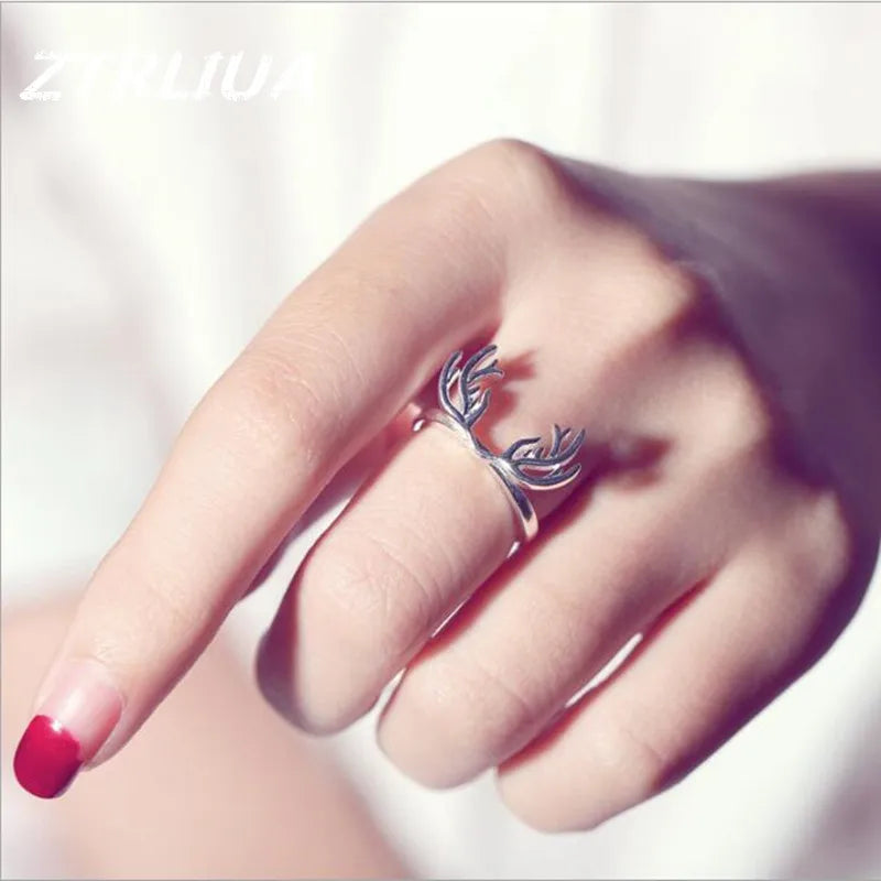 Geweih Ring in Sterlingsilber