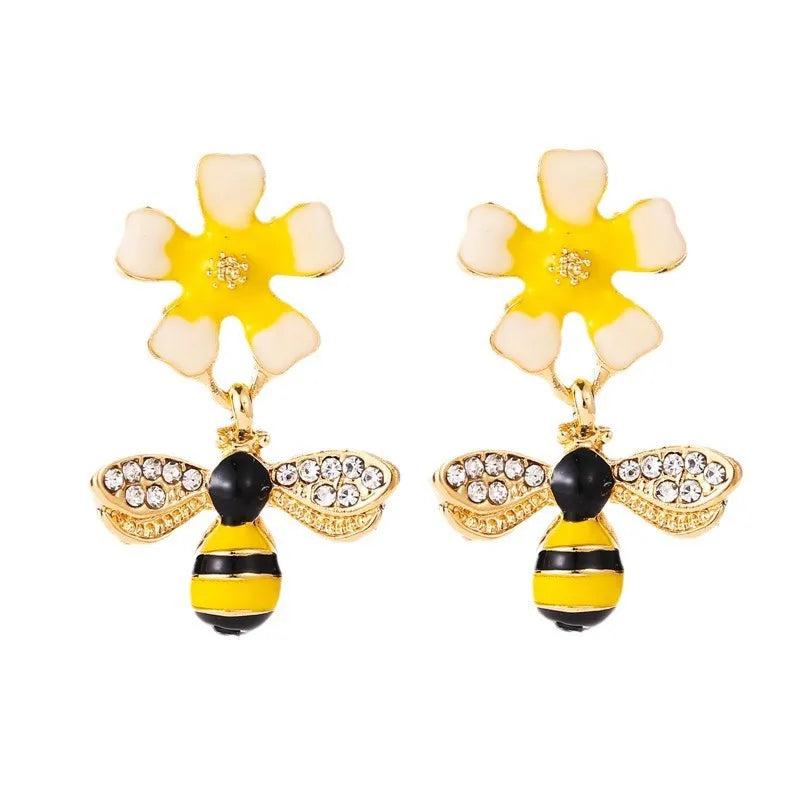 Biene und Sonnenblume Ohrringe