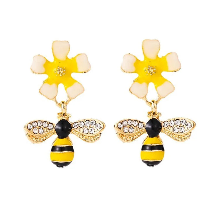Biene und Sonnenblume Ohrringe