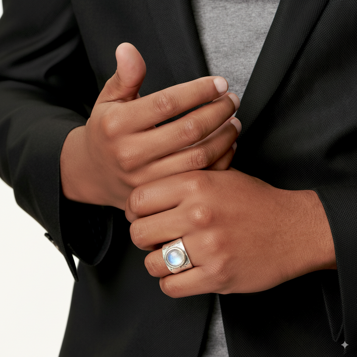 Bague bohème en pierre de lune