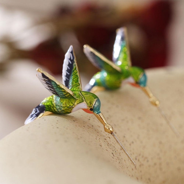 Einzigartige kreative Kolibri Ohrringe