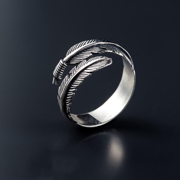 Vintage-Feder-Ring aus Silber