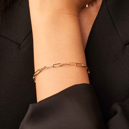 Bracelet Venice Link | Or blanc