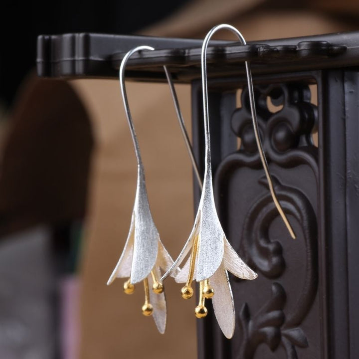 Boucles d'oreilles élégantes Fleurs en argent