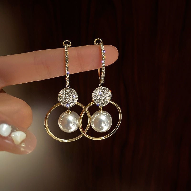 Boucles d'oreilles clous en perles de culture de haute qualité