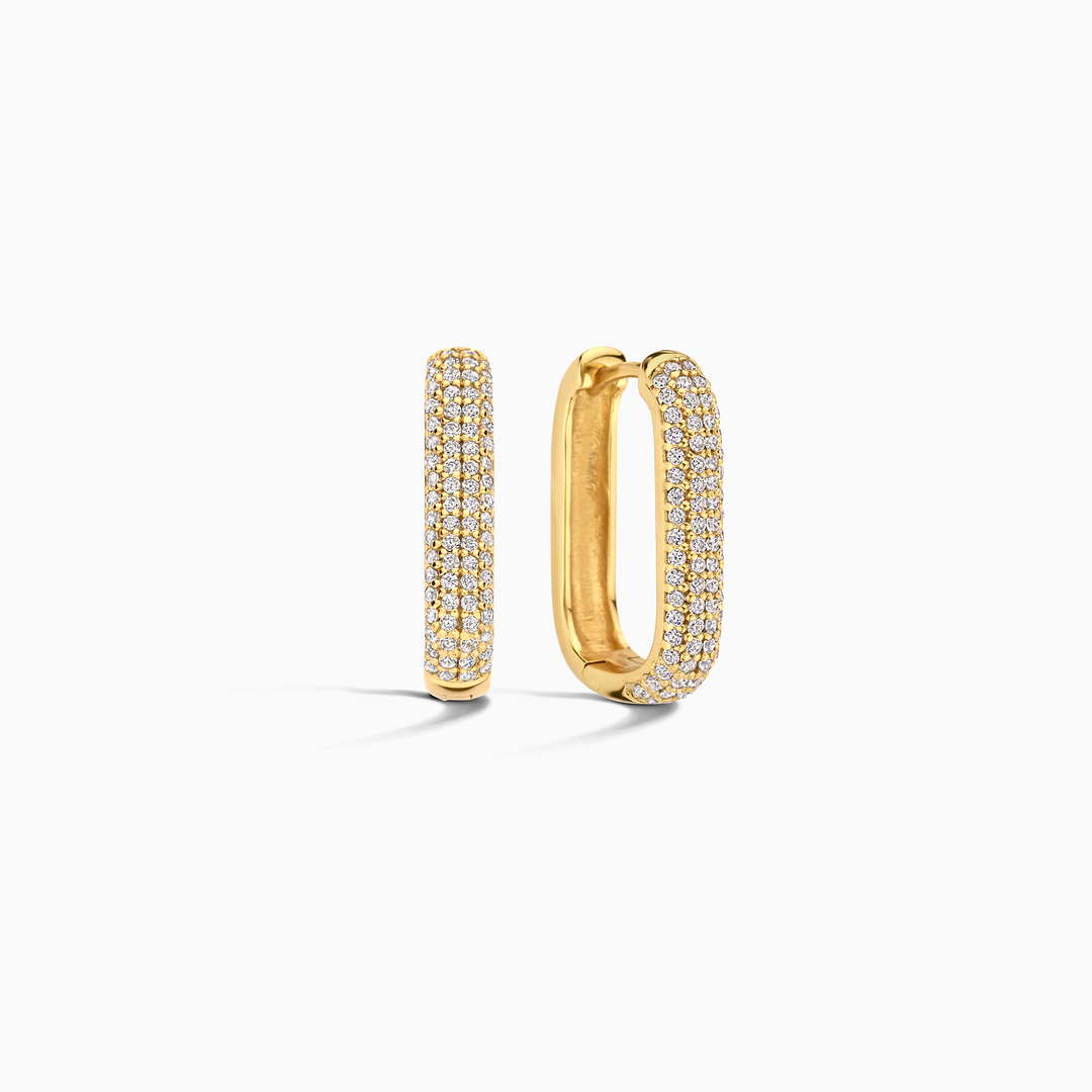 Kreis-Ohrringe Icon Pavé | Gold