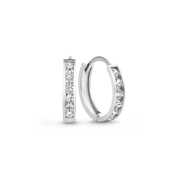 Set de boucles d'oreilles Dara Brillane Stein | Or blanc