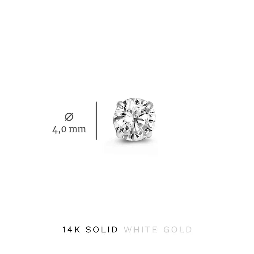 Set de boucles d'oreilles Dara Brillane Stein | Or blanc