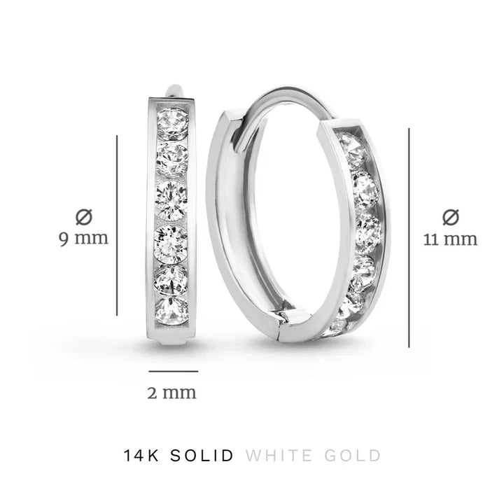 Set de boucles d'oreilles Dara Brillane Stein | Or blanc
