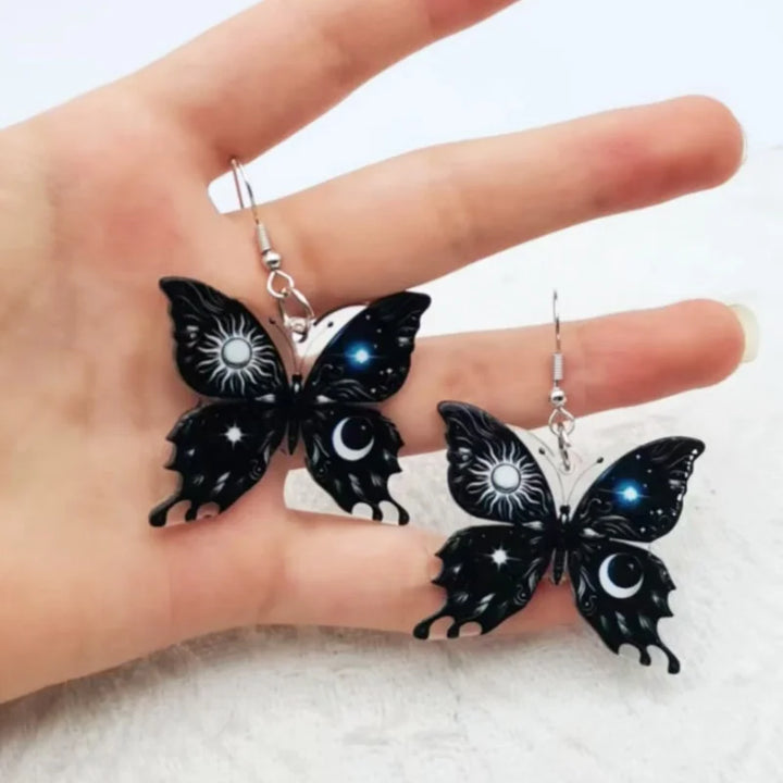 Sonne Mond Schmetterling Ohrringe