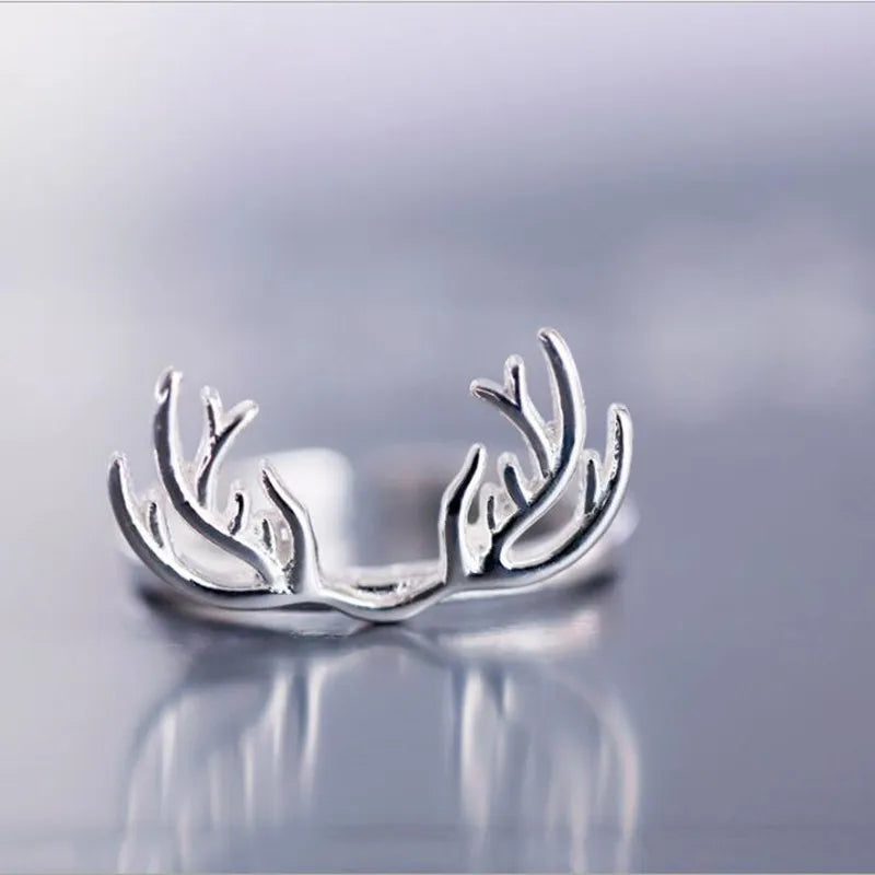 Geweih Ring in Sterlingsilber