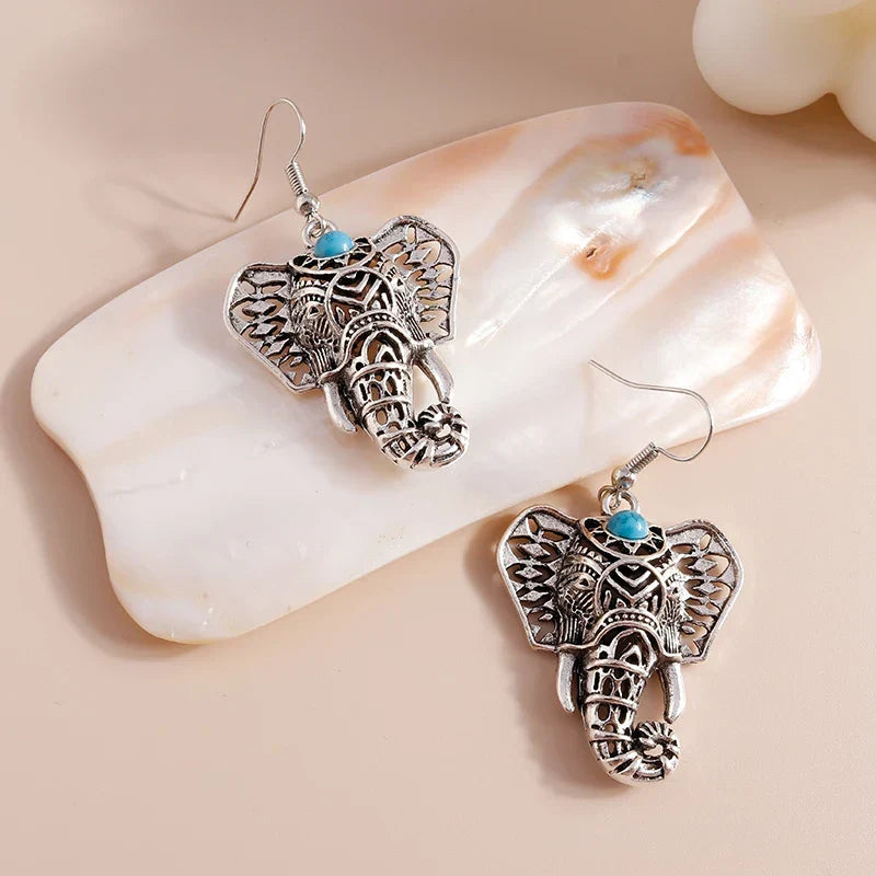 Vintage Elefant Ohrringe in Silber Böhmen