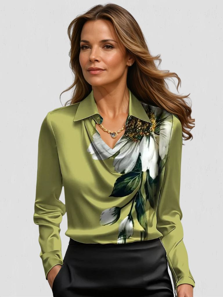 Bluse aus Satin in Champagne - Ansicht 5
