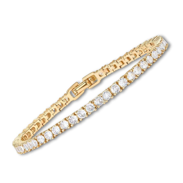 Goldenes Tennisarmband mit Moissanit